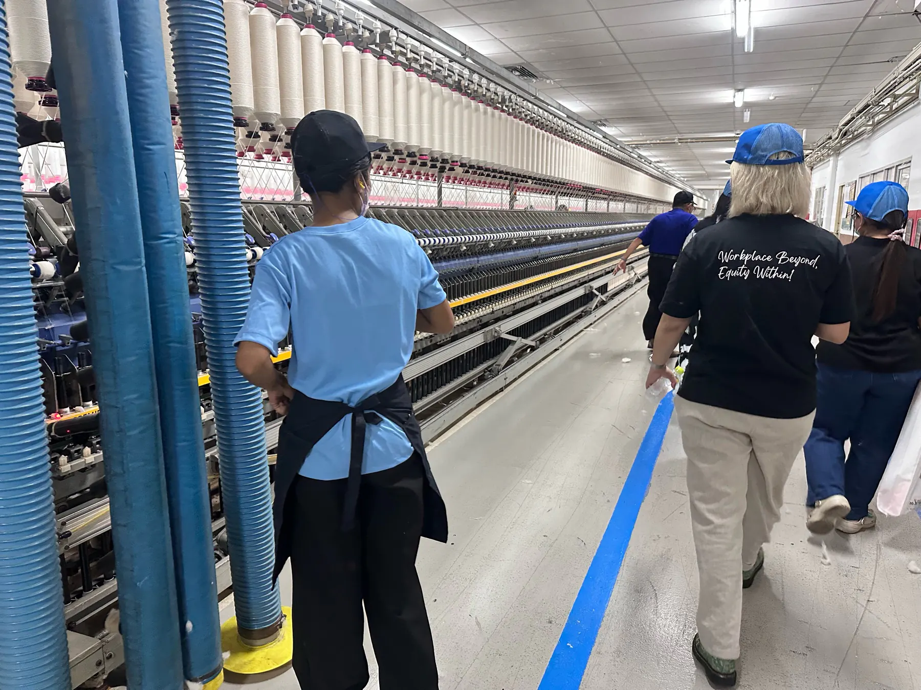 A field visit inside a textile production facility